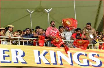 Activists of a pro-Tamil outfit protest during the IPL match between Chennai Super Kings and Kolkata Knight Riders, in Chennai on Tuesday night.