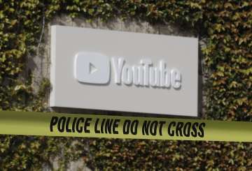 Police tape is shown outside of a YouTube office building in San Bruno, Calif., Wednesday, April 4, 2018.