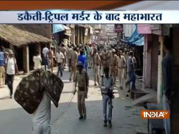 Violent protests in UP's Kasganj after robbers bludgeon three of a family to death