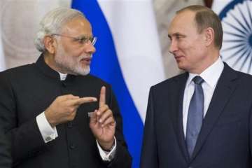 File photo of Indian Prime Minister Narendra Modi and Russian President Vladimir Putin in Moscow