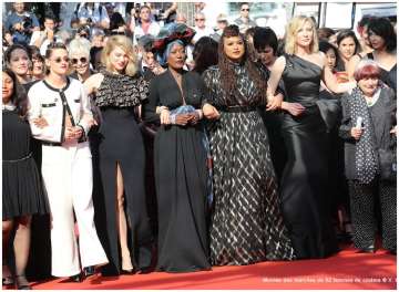 Female stars protest on the Cannes 2018 Red Carpet for equal rights