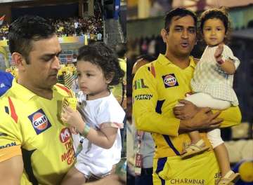 Baby Ziva treats Papa Dhoni with mango drink after CSK won IPL 2018 finale