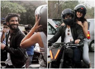 Pics: Harshvardhan Kapoor and Taapsee Pannu enjoy bike ride while promoting Bhavesh Joshi Superhero