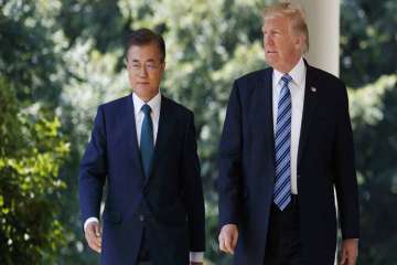 US President Trump with South Korean President Moon Jae-in