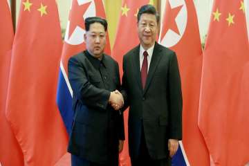 North Korean leader Kim Jong-Un and Chinese President Xi Jinping in Beijing