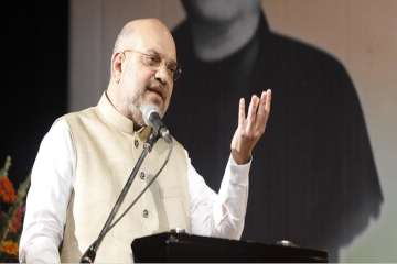 Amit Shah during the 1st Bankim Chandra Chattopadhyay Memorial Oration in West Bengal on Wednesday.?