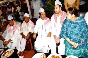 RJD leader and the younger son of Former Bihar Chief Minister and RJD supremo Lalu Prasad Yadav hosted an Iftar party at the leader's residence in Patna. 
 