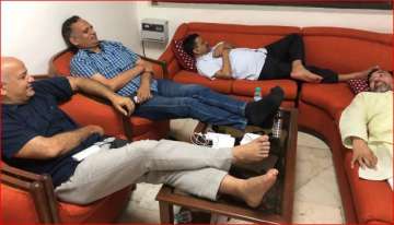 Kejriwal and his ministers staging dharna inside L-G's waiting room