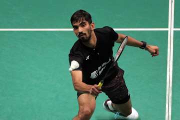 Kidambi Srikanth of India in action during Celcom Axiata Badminton Malaysia Open 2018.