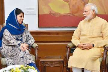 Mehbooba Mufti with PM Modi