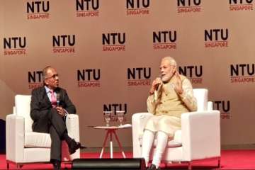 Prime Minister Narendra Modi interacted with students at Nanyang Technological University on Friday.