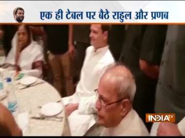 Pranab Mukherjee at Rahul Gandhi's Iftar party