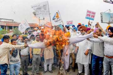 AAP holds protests in Punjab 