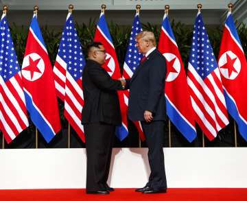 Donald Trump and Kim Jong Un at Singapore summit