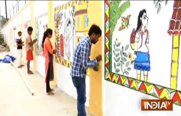 Madhubani paintings on Bihar BJP office walls recount Modi Govt's achievements in last 4 years