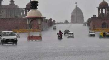 Heavy rainfall in Delhi.