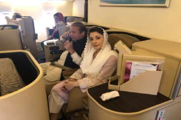  Nawaz Sharif and Maryam Nawaz have boarded the flight from Abu Dhabi to Lahore.