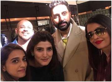 Pics: Aishwarya Rai Bachchan, Abhishek Bachchan strike happy poses with fans in London 