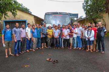 The group of staff members of an agriculture university in the Konkan region who were traveling in the bus, which later fell into a gorge, killing 33 passengers, in Raigad on Saturday.