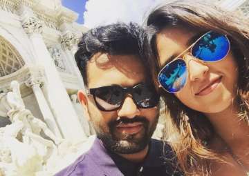 Rohit Sharma with his wife Ritika Sajdeh