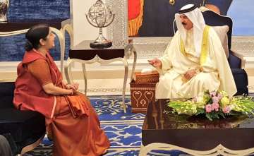 Swaraj calls on Bahrain's King, PM, co-chairs joint commission meeting with counterpart 