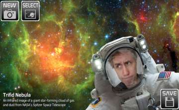 On Google Play Store, a promotional photo posted by NASA for its NASA Selfies app 