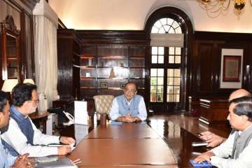 FM Arun Jaitley in a meeting at North Block