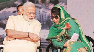 PM Modi with Mehbooba Mufti before the end of BJP-PDP allaince in J&K