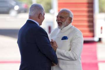 PM Narendra Modi with Prime Minister of Israel Benjamin Netanyahu