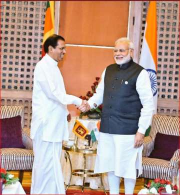 PM Modi with Sri Lankan President Maithripala Sirisena