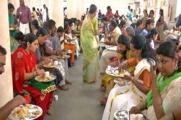 A view from Onam celebrations in a relief camp in Kerala.