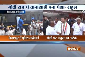 Rahul Gandhi PM Modi Chhattisgarh lathicharge