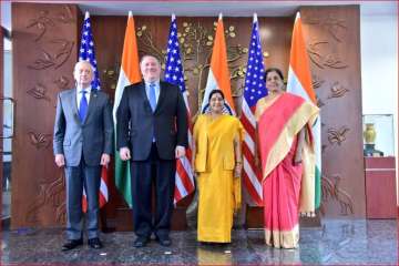 Ministers of India and US after 2+2 Dialogue in New Delhi