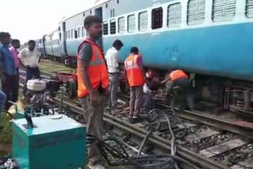 3 coaches of Darbhanga-Kolkata Express derailed near a railway crossing. (PhotoANI)