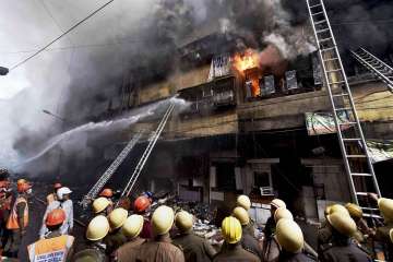  
The fire which broke out around 2.30 am on Sunday gutted at least 1,000 business establishments inside the G+5 market causing huge losses to traders ahead of the Durga puja festival.