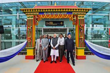  
Prime Minister Narendra Modi on Monday dedicated Sikkim's first greenfield airport at Pakyong to the nation and said it was a historic day for the hill state.