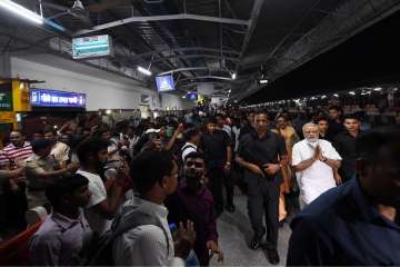 PM Modi made a surprise visit to Manduadih railway station in Varanasi on his 68th birthday. (Photo/IndiaTV)