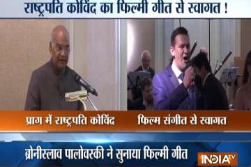 President Ram Nath Kovind who is on an eight-day trip to Europe was welcomed by Kishore Kumar hit song 'Pal Pal dil ke Pas' in Prague.