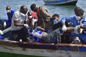 It is believed the ferry was carrying more than 300 people despite the vessel only having capacity for 100. 