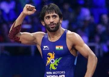Bajrang Punia in action during the World Championship final