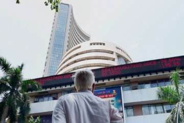The Sensex touched an intra-day high of 34,858.35 points and a low of 34,346.50