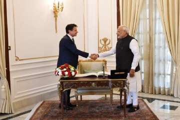 PM Narendra Modi with Italian counterpart Giuseppe Conte