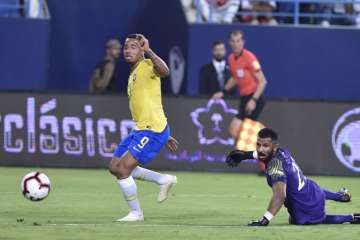 Gabriel Jesus scores as Brazil beat Saudi Arabia 2-0 in friendly