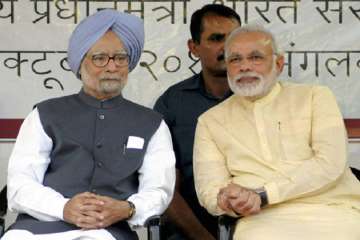 Former PM Manmohan Singh with PM Modi 