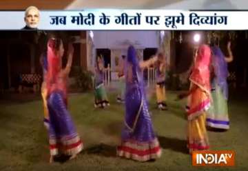 Visually impaired girls perform garba on song penned by PM Modi