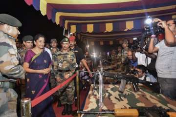 Defence Minister Nirmala Sitharaman during the inauguration of 'Parakram Parv' at India Gates lawn, New Delhi.