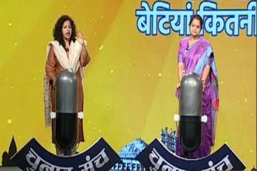 Shobha Oza and Archana Chitnis during Chunav Manch-India TV's special election conclave on Madhya Pradesh Assembly Polls.