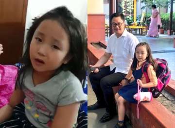 Kiren Rijiju’s daughter cutely convinces her busy father to attend school function