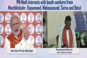 PM Modi interacts with BJP workers via NaMo App.