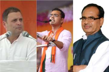 Congress chief Rahul Gandhi, Kartikey Singh Chouhan, Shivraj Singh Chouhan